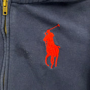 J- Vintage Polo Ralph Lauren Embroidered Logo Zip Up Hoodie - M