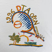 J- Vintage '96 DTA Open Dhahran KSA Tennis Graphic Made In USA Single Stitch Tee - XL