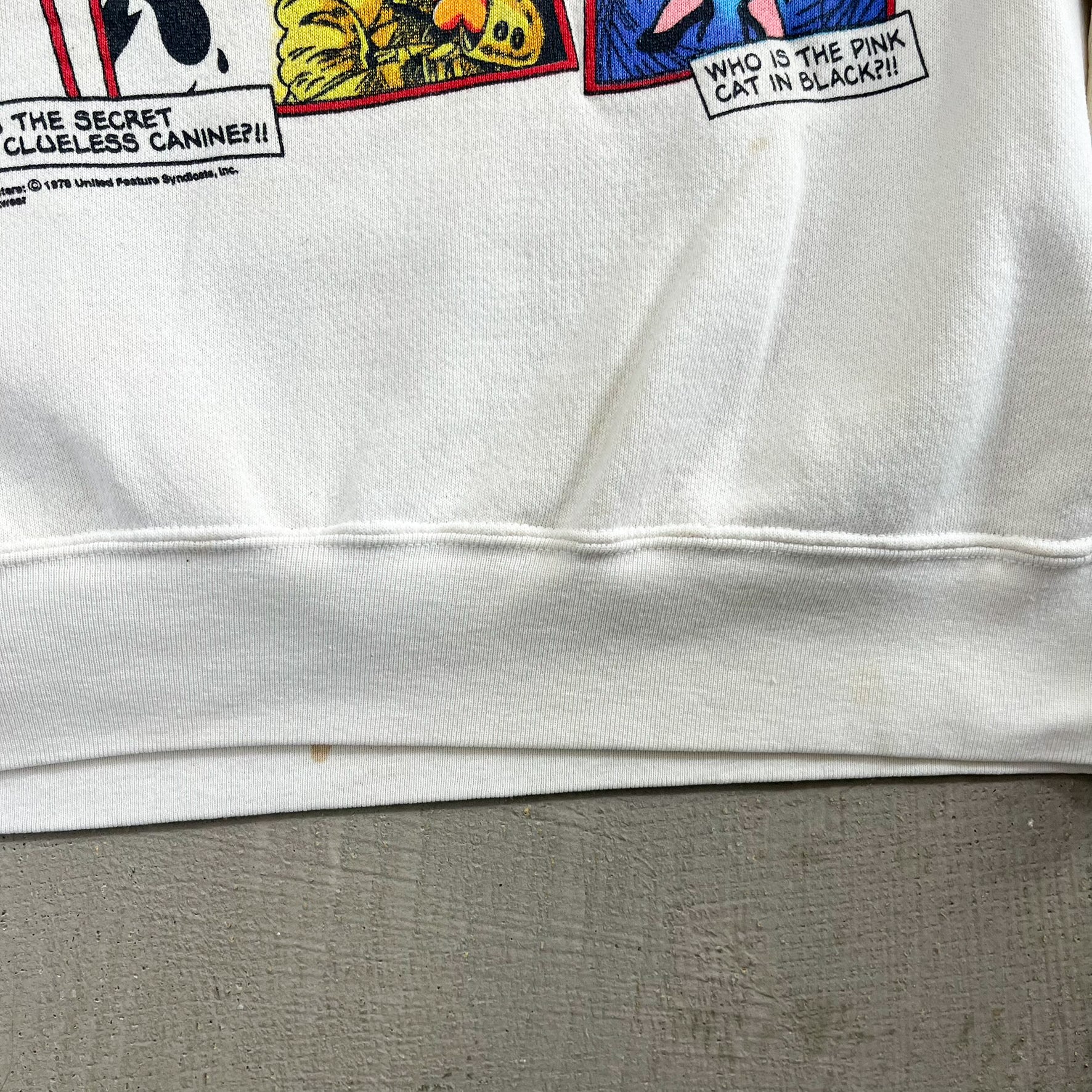 F- Vintage '78 Garfield Adventures Of Sam Spayed Graphic Crewneck