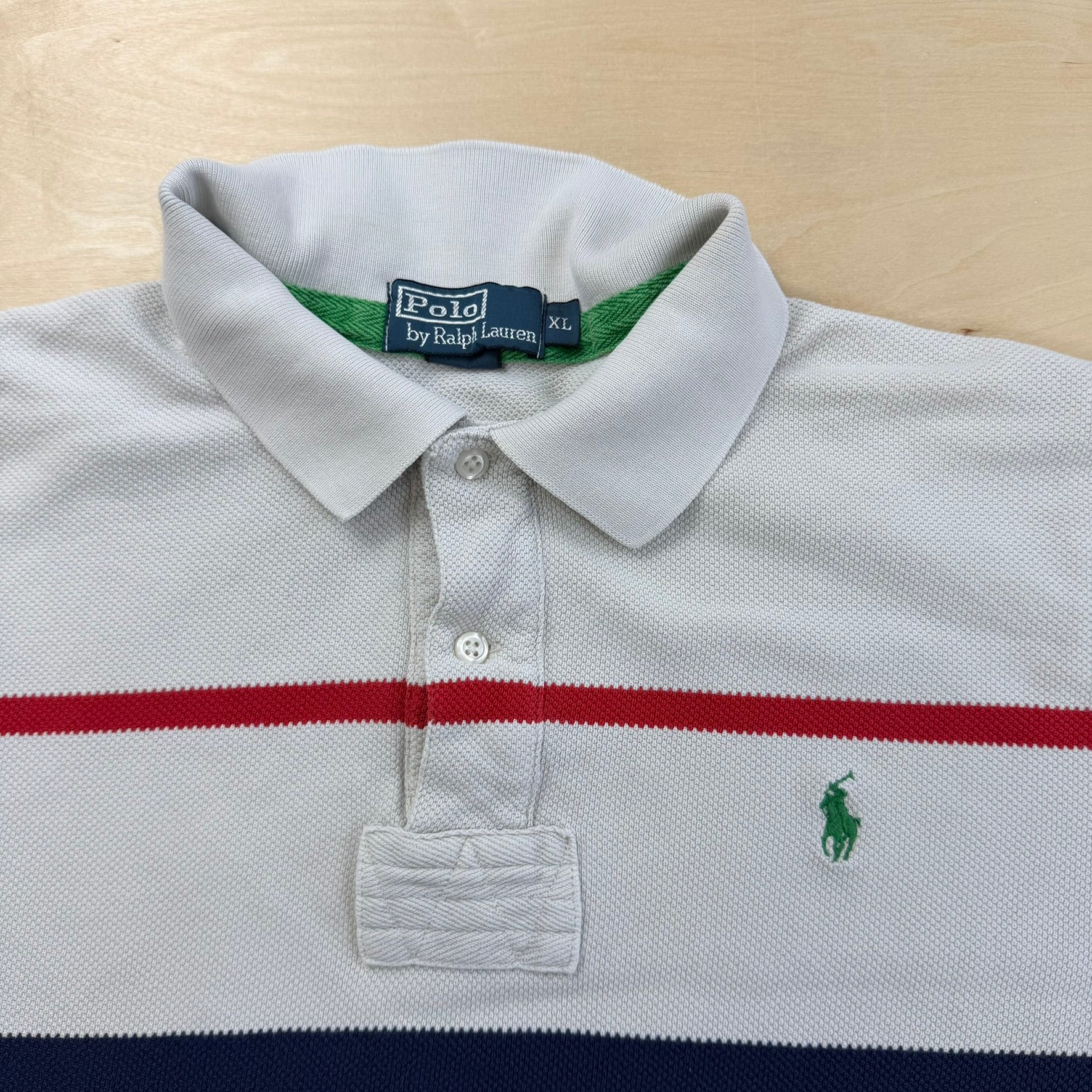 J- Vintage Polo Ralph Lauren Embroidered Logo Polo Shirt - XL