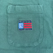 J- Vintage Ralph Lauren Chaps Embroidered Text Pocket Polo Shirt - 2XL