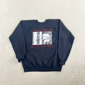 F- Vintage Fox & Trees Graphic Hanes Tag Crewneck
