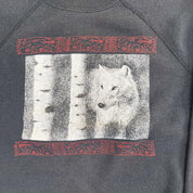 F- Vintage Fox & Trees Graphic Hanes Tag Crewneck