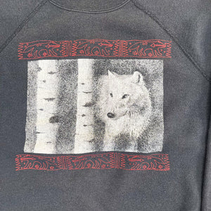 F- Vintage Fox & Trees Graphic Hanes Tag Crewneck
