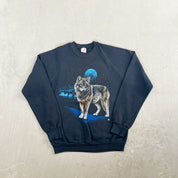F- Vintage '87 Wolf & Blue Moon Jerzees Tag Crewneck