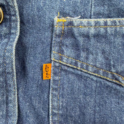 J- Vintage Levi's Strauss Made In USA Orange Bab 76068 0714 Denim Blazer - 9/10 (fits S/M)