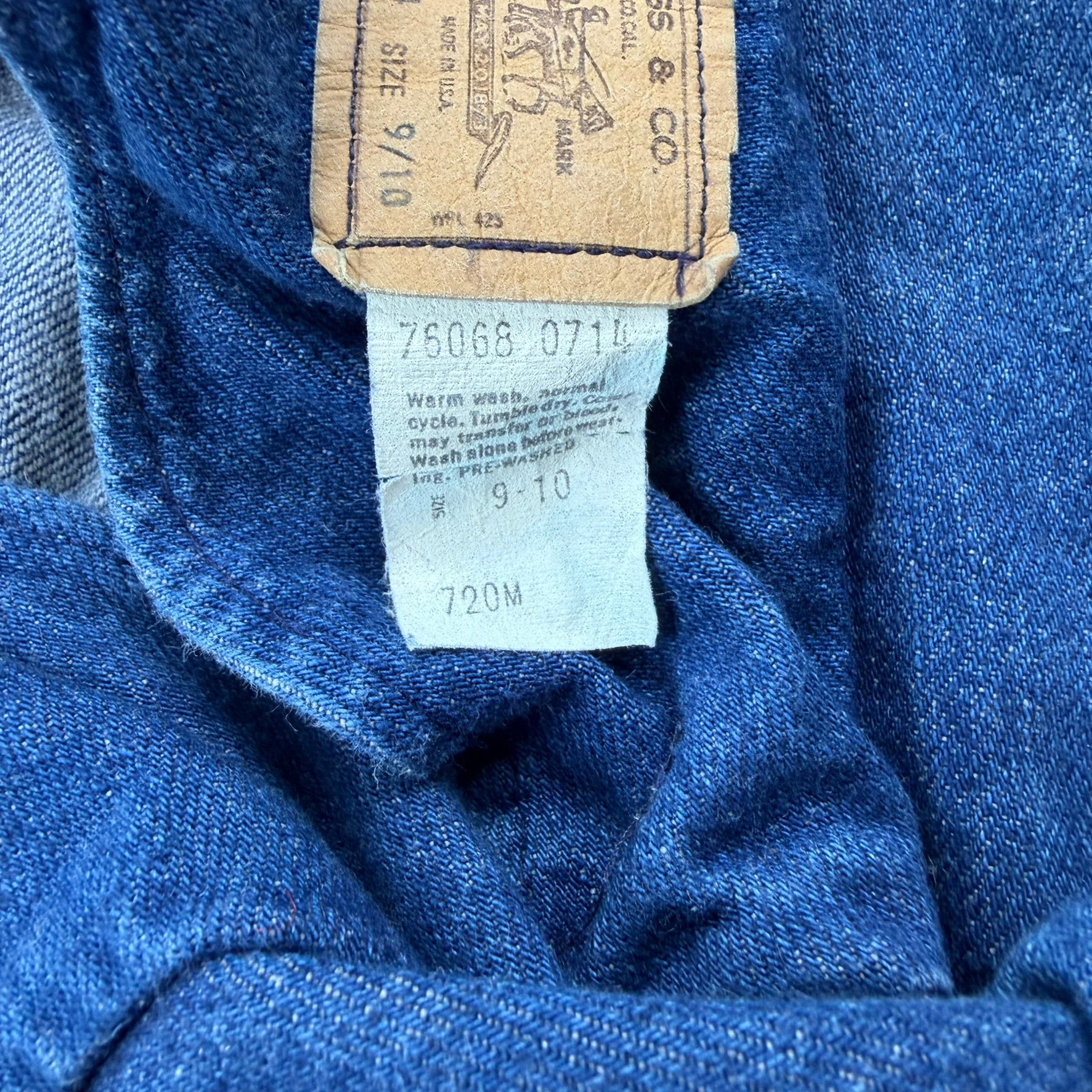 J- Vintage Levi's Strauss Made In USA Orange Bab 76068 0714 Denim Blazer - 9/10 (fits S/M)