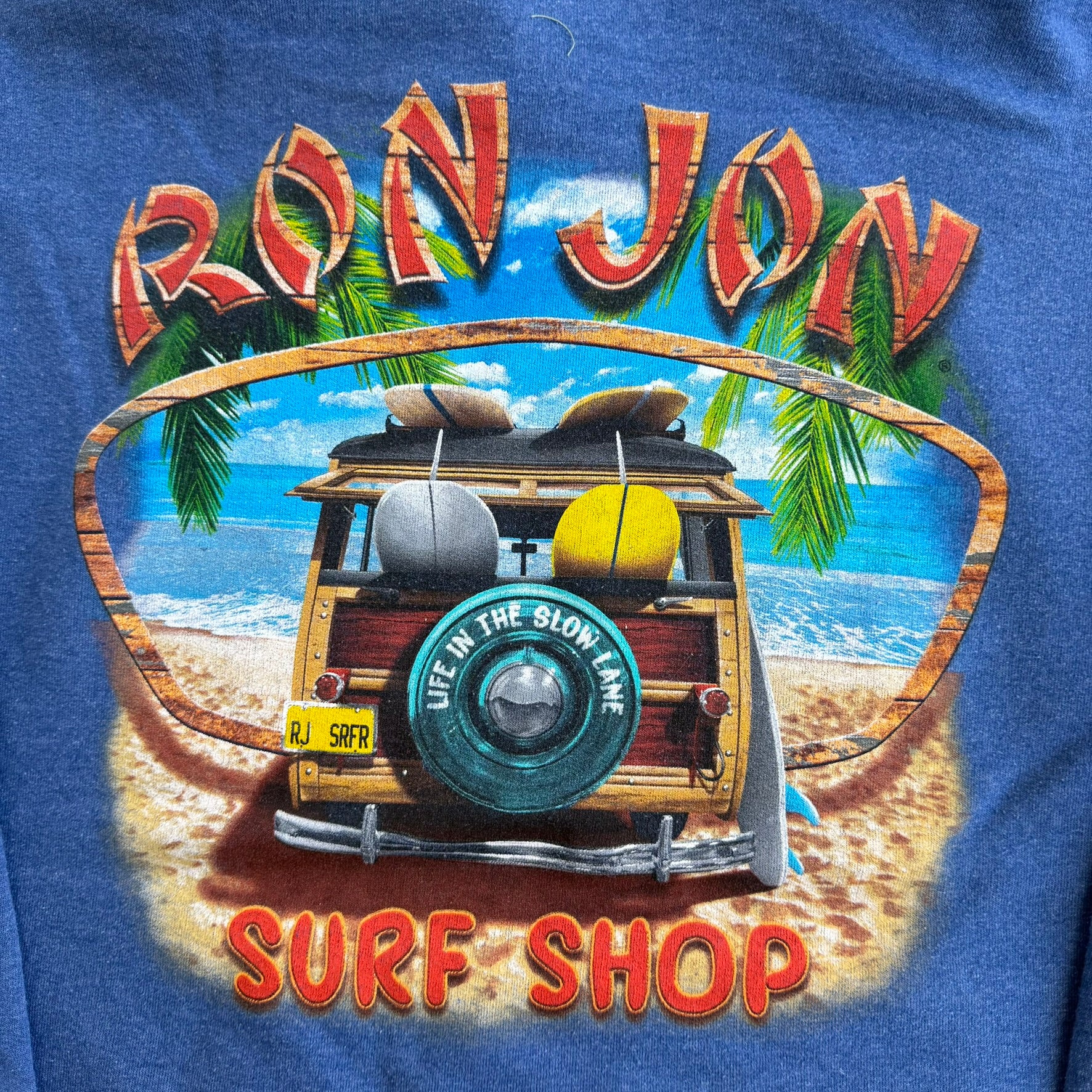 J- Vintage Ron Jon Surf Shop Jeep Graphic Hoodie - S
