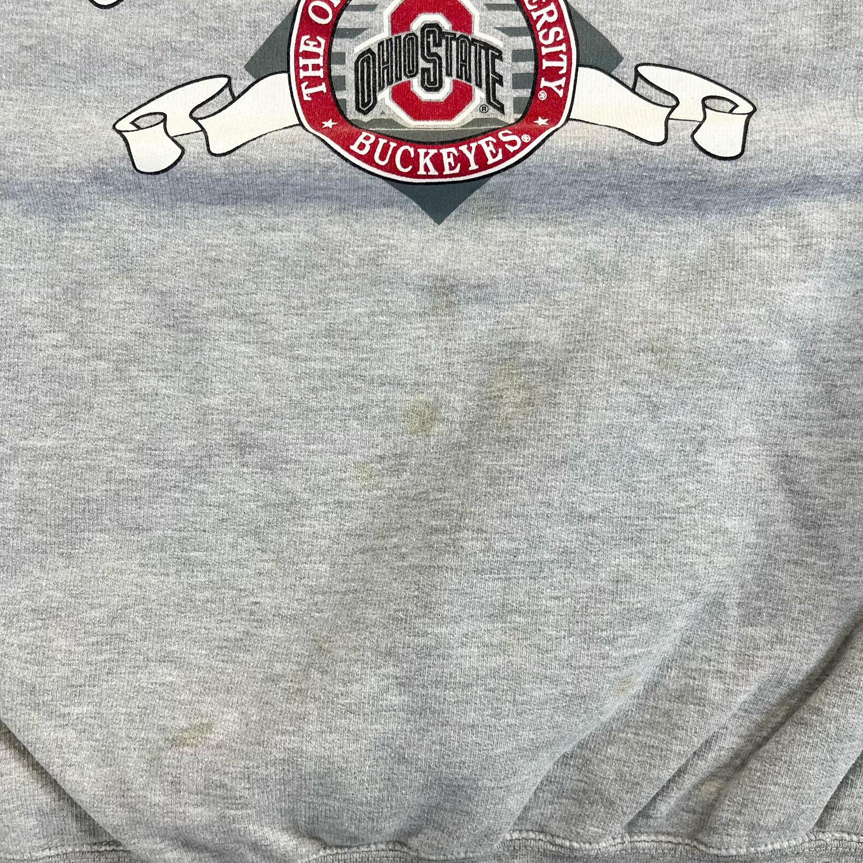 F- Vintage Ohio State Buckeye Text & Logo Pro Player Crewneck