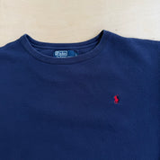 J- Vintage 90s Polo RL Embroidered Logo Navy Crewneck - L