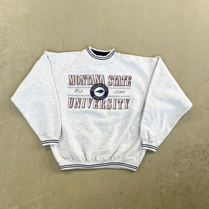 F- Vintage Montana State University Bobcat Text Crewneck