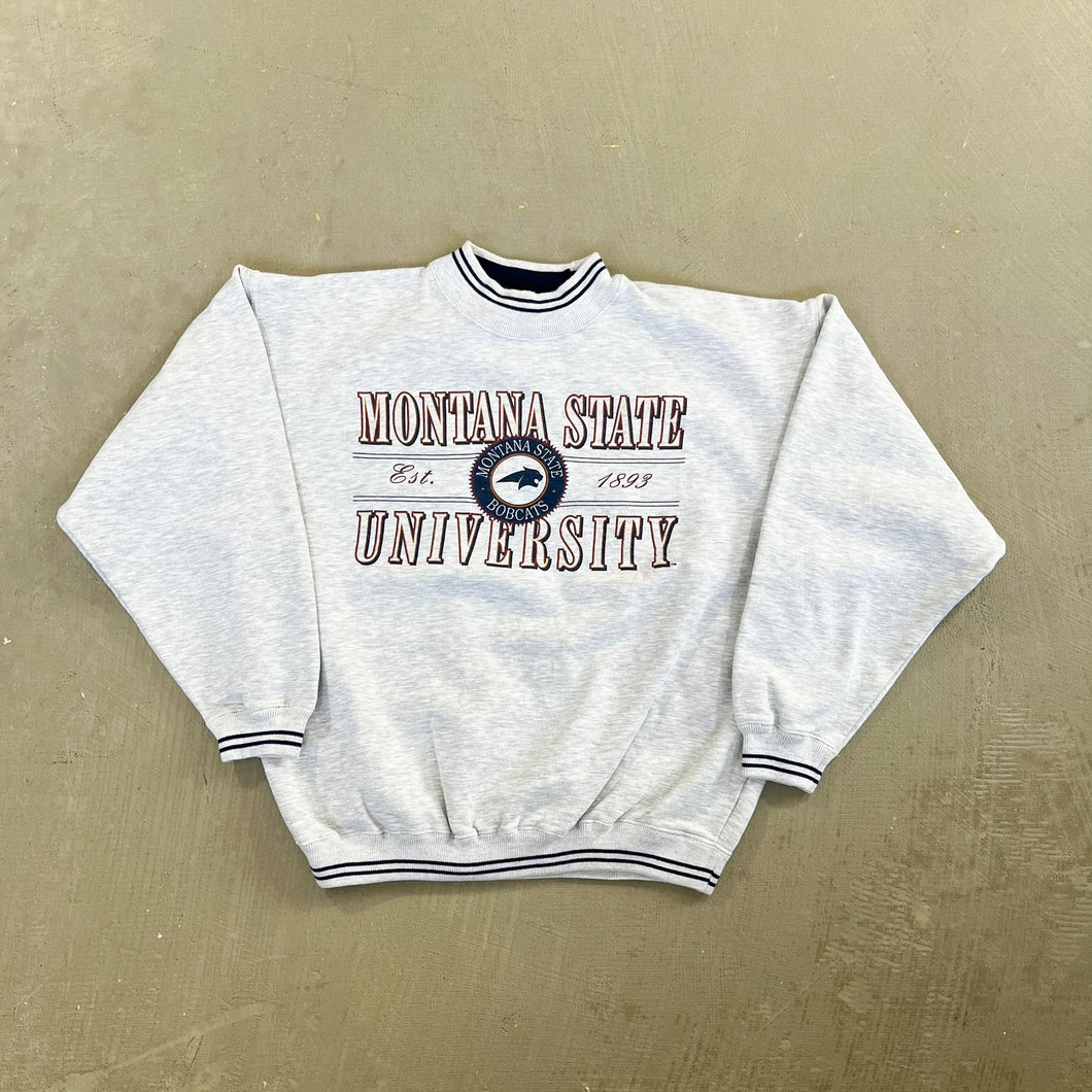 F- Vintage Montana State University Bobcat Text Crewneck