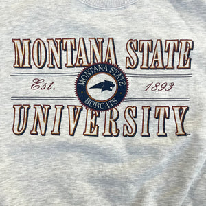 F- Vintage Montana State University Bobcat Text Crewneck