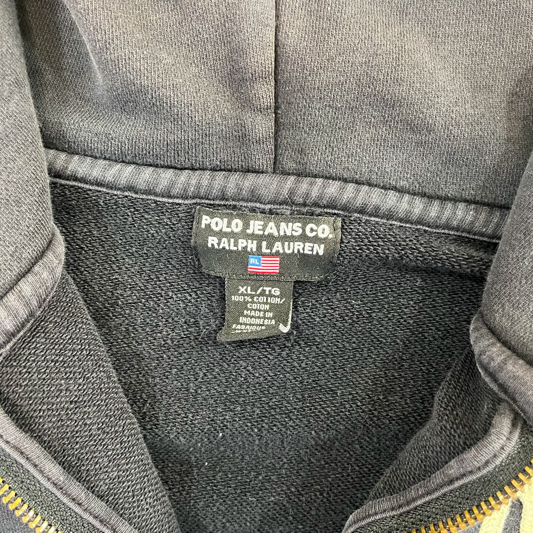 F- Vintage Polo Jeans Ralph Lauren Embroidered Zip Up Hoodie