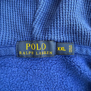 J- Vintage Polo RL Embroidered Logo Blue Zip Up Hoodie - 2XL
