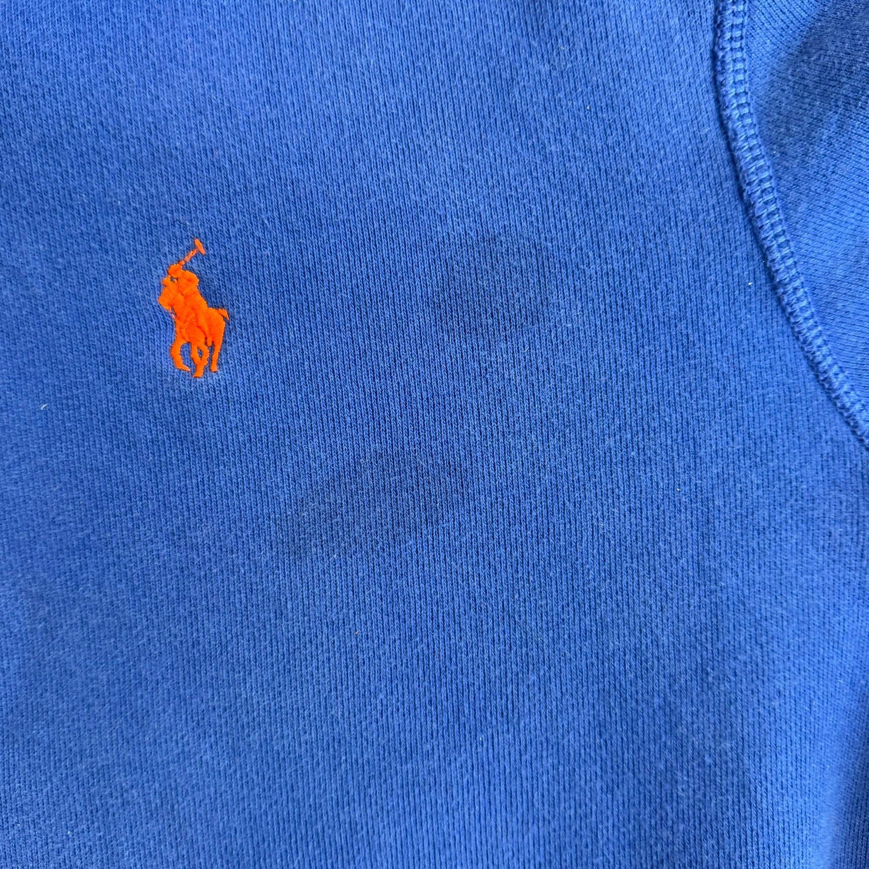 J- Vintage Polo RL Embroidered Logo Blue Zip Up Hoodie - 2XL