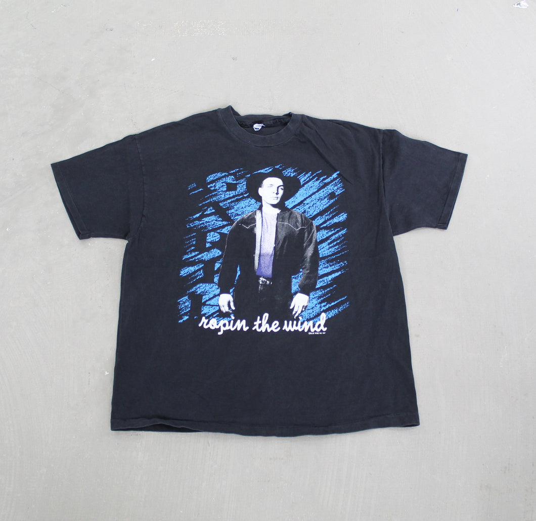 D- Vintage 1991 Garth Brooks Ropin The Wind Tour Single Stitch Tee