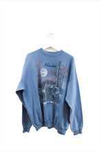 Load image into Gallery viewer, X - Vintage Alaska Wolves &amp; Moon Hanes Crewneck
