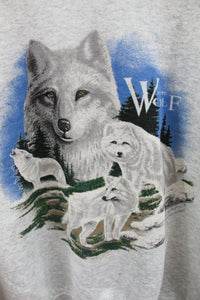 X - Vintage White Wolf 90's Graphic Fruit Of The Loom Crewneck