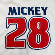 J- Vintage Disney Mickey Mouse Embroidered Character & Text Baseball Jersey - 2XL