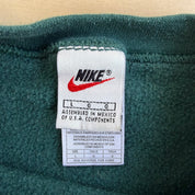 J- Vintage 90s Nike Embroidered Swoosh Forest Green Crewneck - L