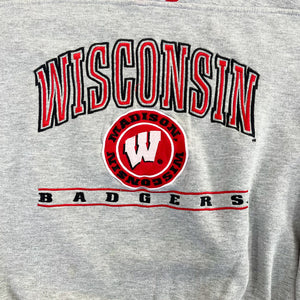 F- Vintage University Of Wisconsin Badgers Lee Embroidered Logo/Text Crewneck