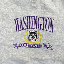 Load image into Gallery viewer, F- Vintage University Of Washington Logo 7 Embroidered Logo/Text Crewneck
