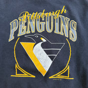 J- Vintage '92 Pittsburgh Penguins NHL Logo Graphic Made In USA Crewneck - XL
