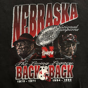 J- Vintage '96 University Of Nebraska Huskers Football Back To Back National Champs Made In USA Crewneck - 2XL