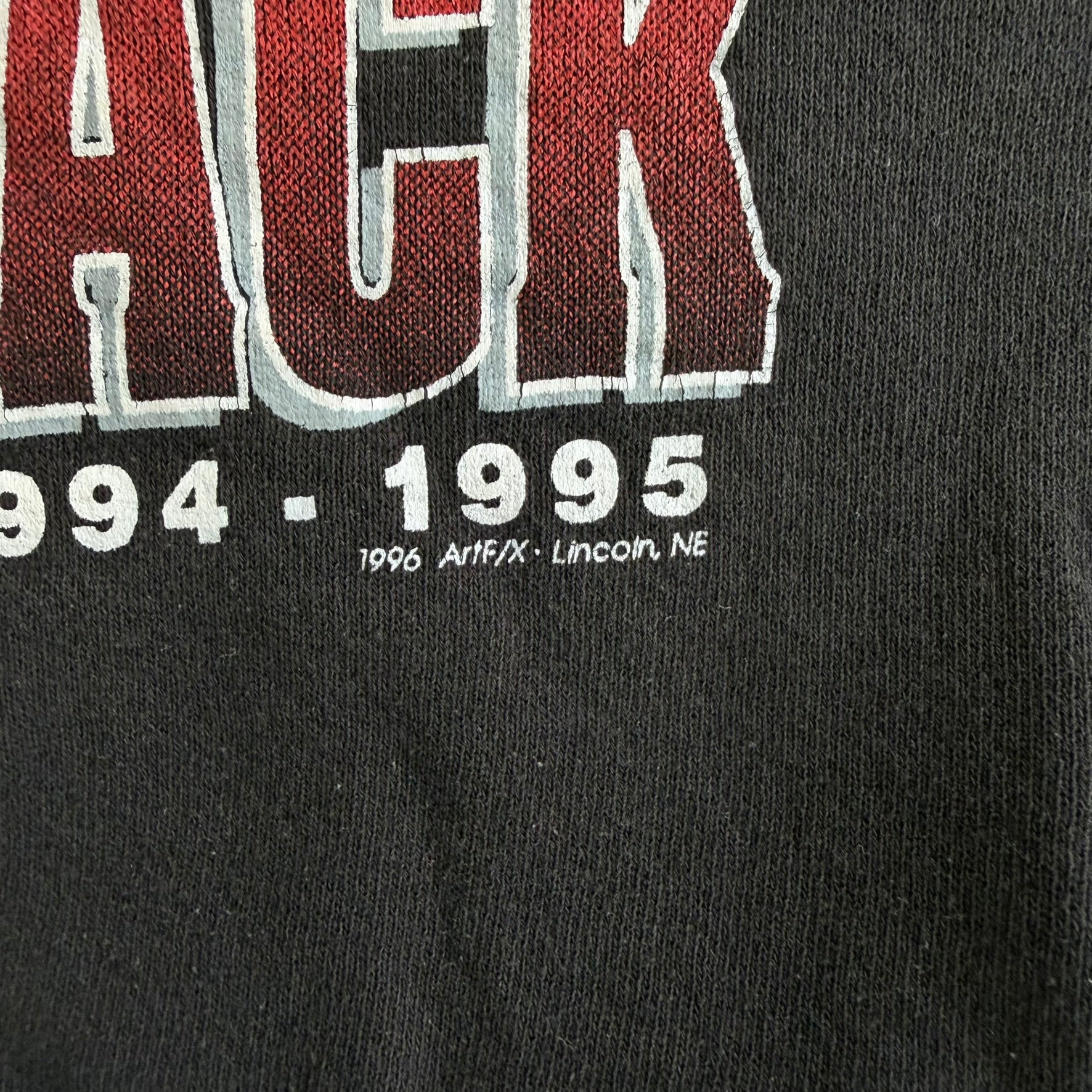 J- Vintage '96 University Of Nebraska Huskers Football Back To Back National Champs Made In USA Crewneck - 2XL