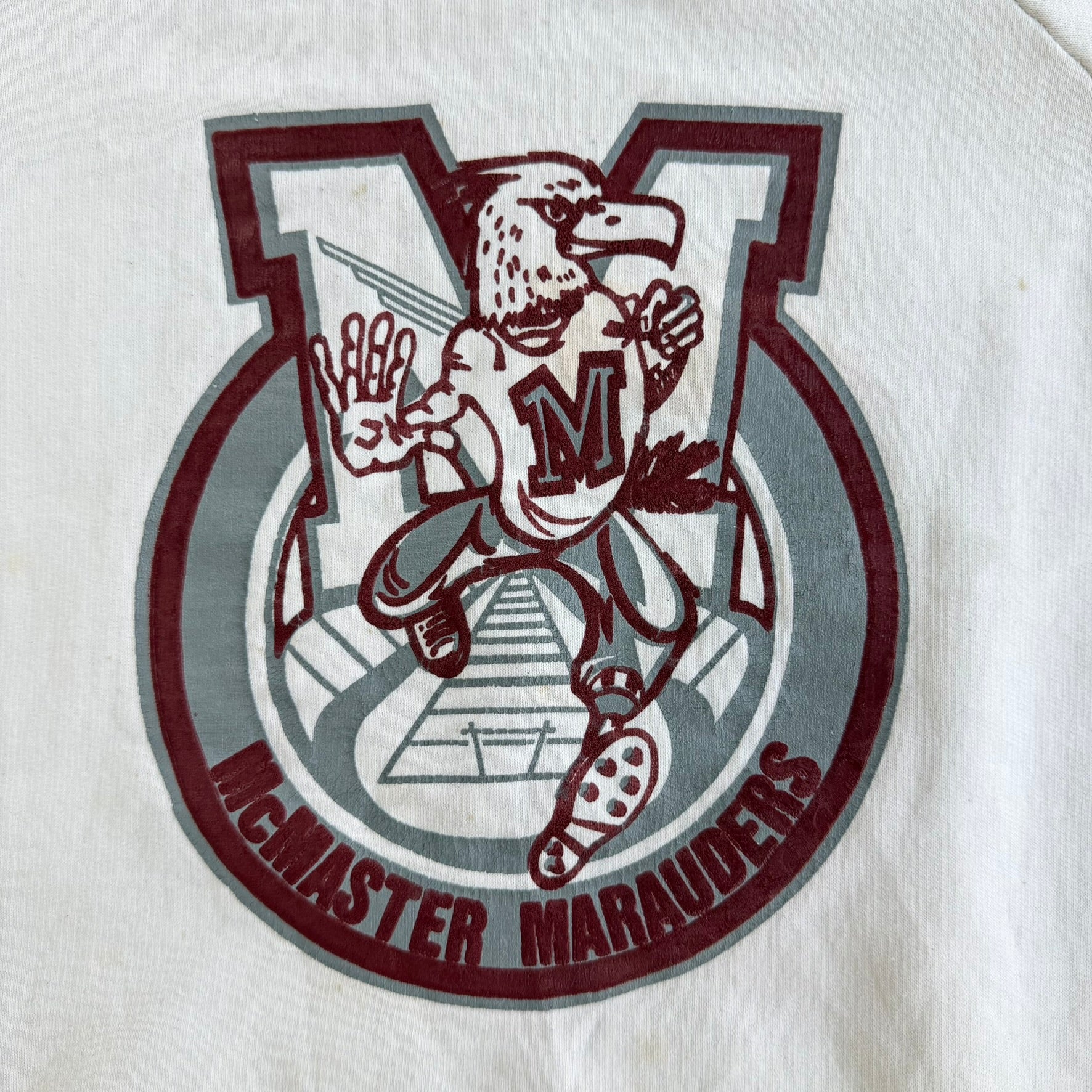 J- Vintage 90s Champion McMaster University Marauders Graphic Made In Canada Crewneck - XL