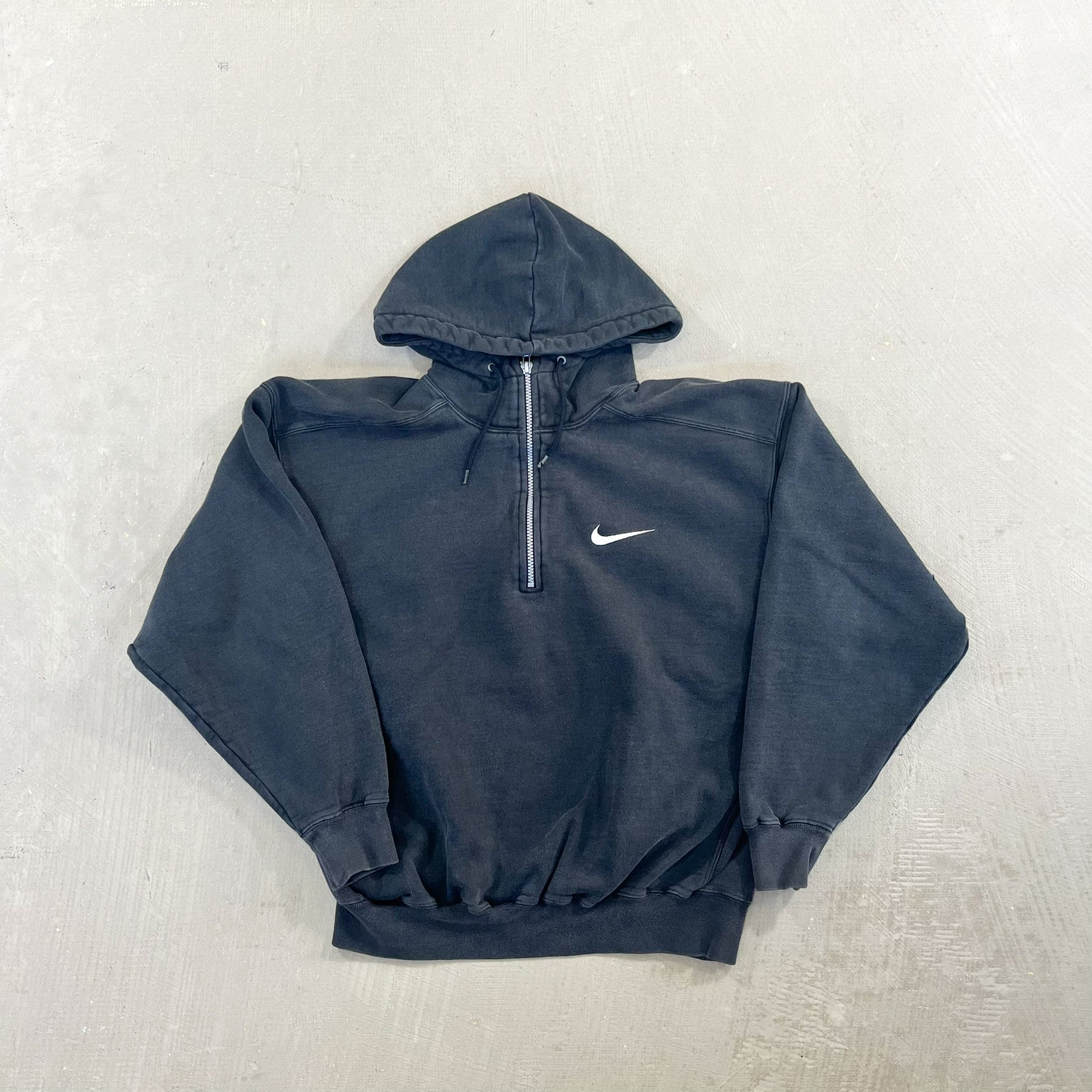 F- Vintage Nike Quarter Zip Embroidered Swoosh Hoodie