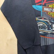 J- Vintage '89 Harley Davidson Springer Motorcycle Graphic Made In USA Crewneck - L
