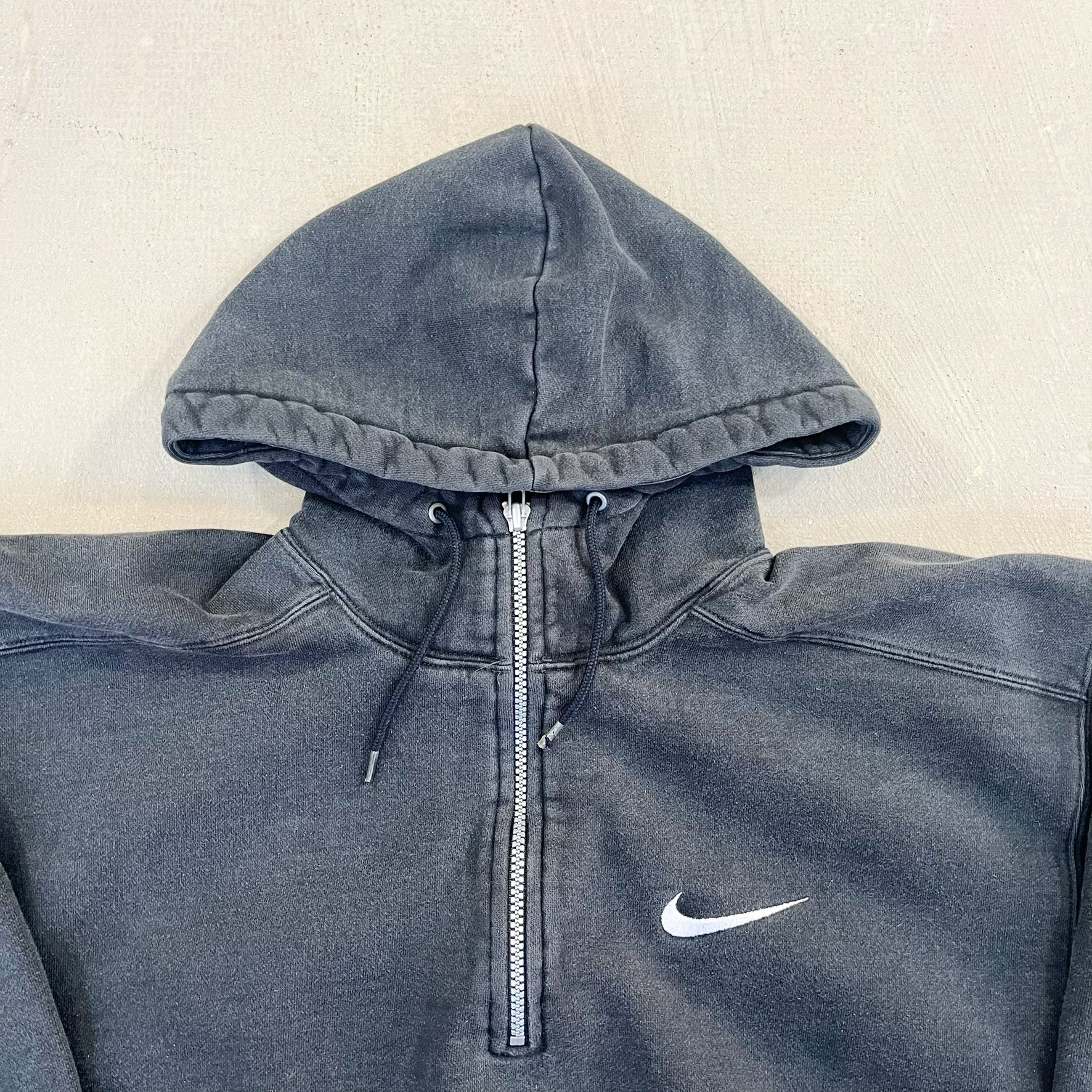 F- Vintage Nike Quarter Zip Embroidered Swoosh Hoodie