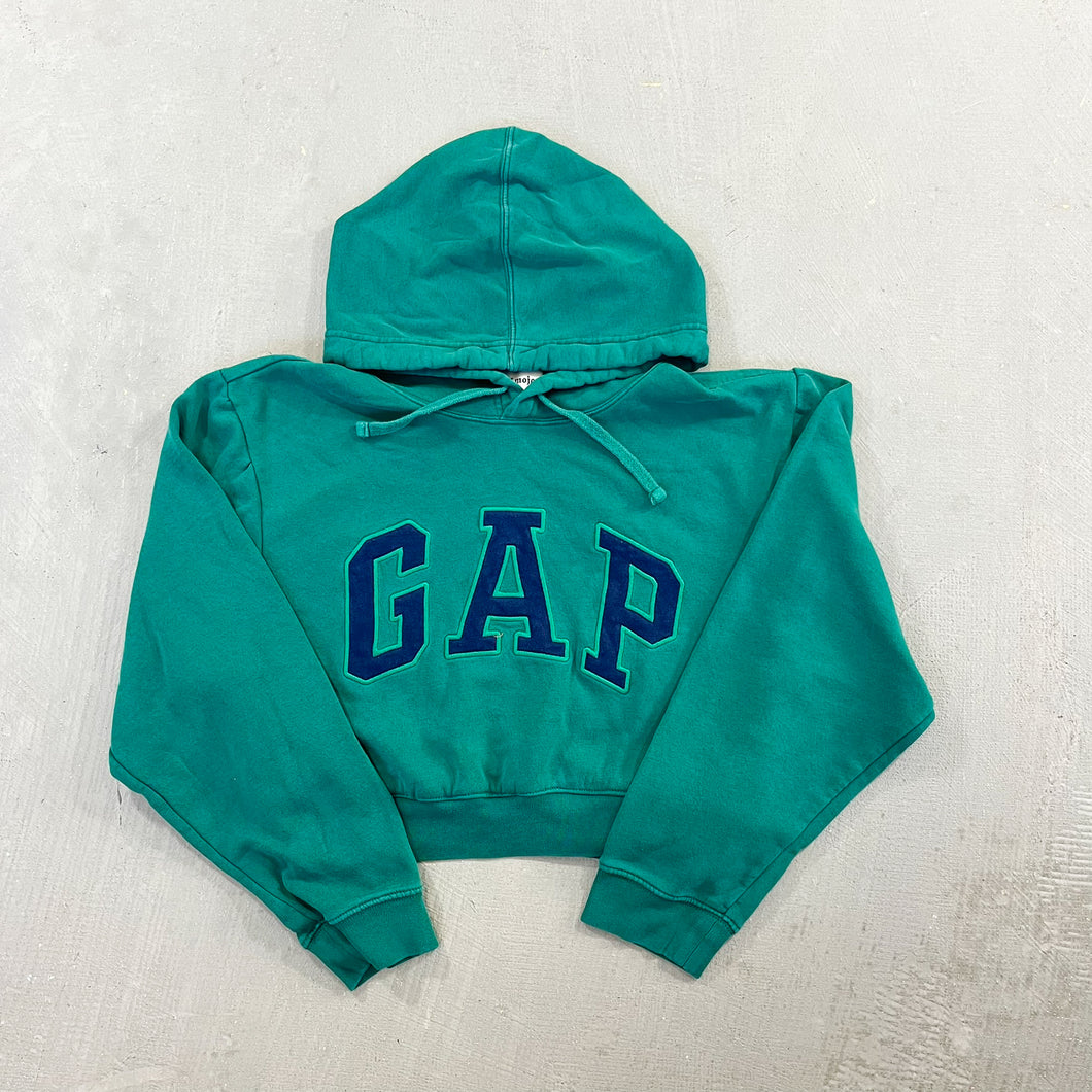 F- HOM GAP Green Embroidered Cropped Reworked Hoodie