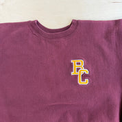J- Vintage 90s Champion Reverse Weave Boston College Embroidered Text Made In USA Crewneck - L