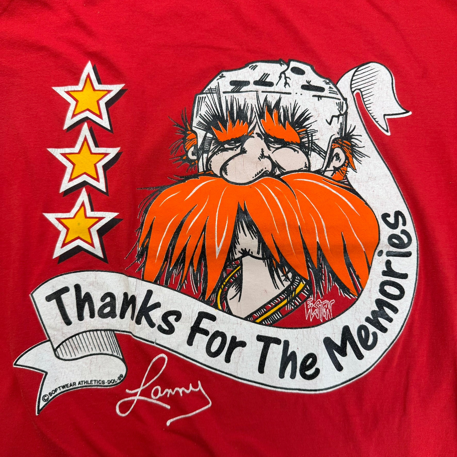 J- Vintage '89 Calgary Flames Lanny McDonald Thanks For The Memories Single Stitch Tee - M