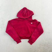 F- HOM Champion Reverse Weave Maroon Cropped Reworked Hoodie