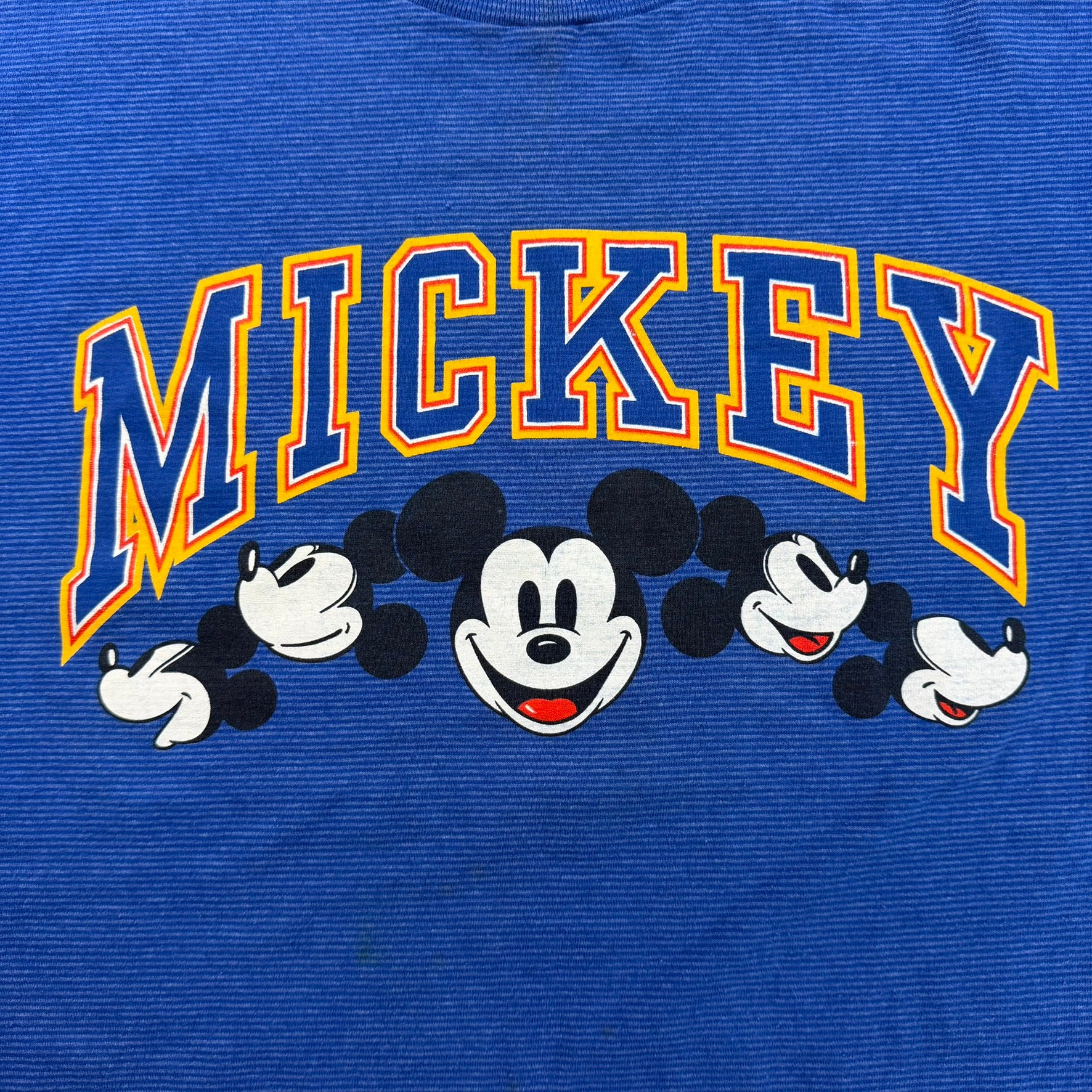 J- Vintage Disney Mickey Mouse Text & Graphic Made In USA Single Stitch Tee - L/XL