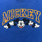 J- Vintage Disney Mickey Mouse Text & Graphic Made In USA Single Stitch Tee - L/XL