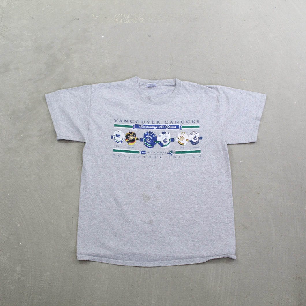 F- 2009 Vancouver Canucks NHL 40 Years Jerseys Tee