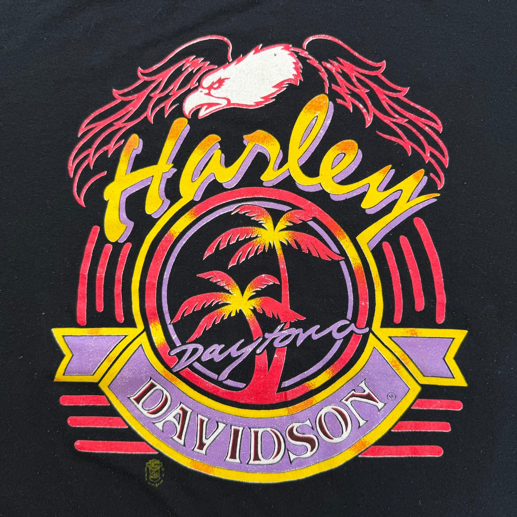 J- Vintage Harley Davidson Daytona Beach Florida Made In USA Single Stitch Tee - L