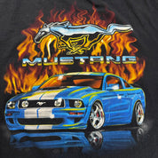 J- Vintage Ford Mustang Logo & Car Graphic Tee - 2XL