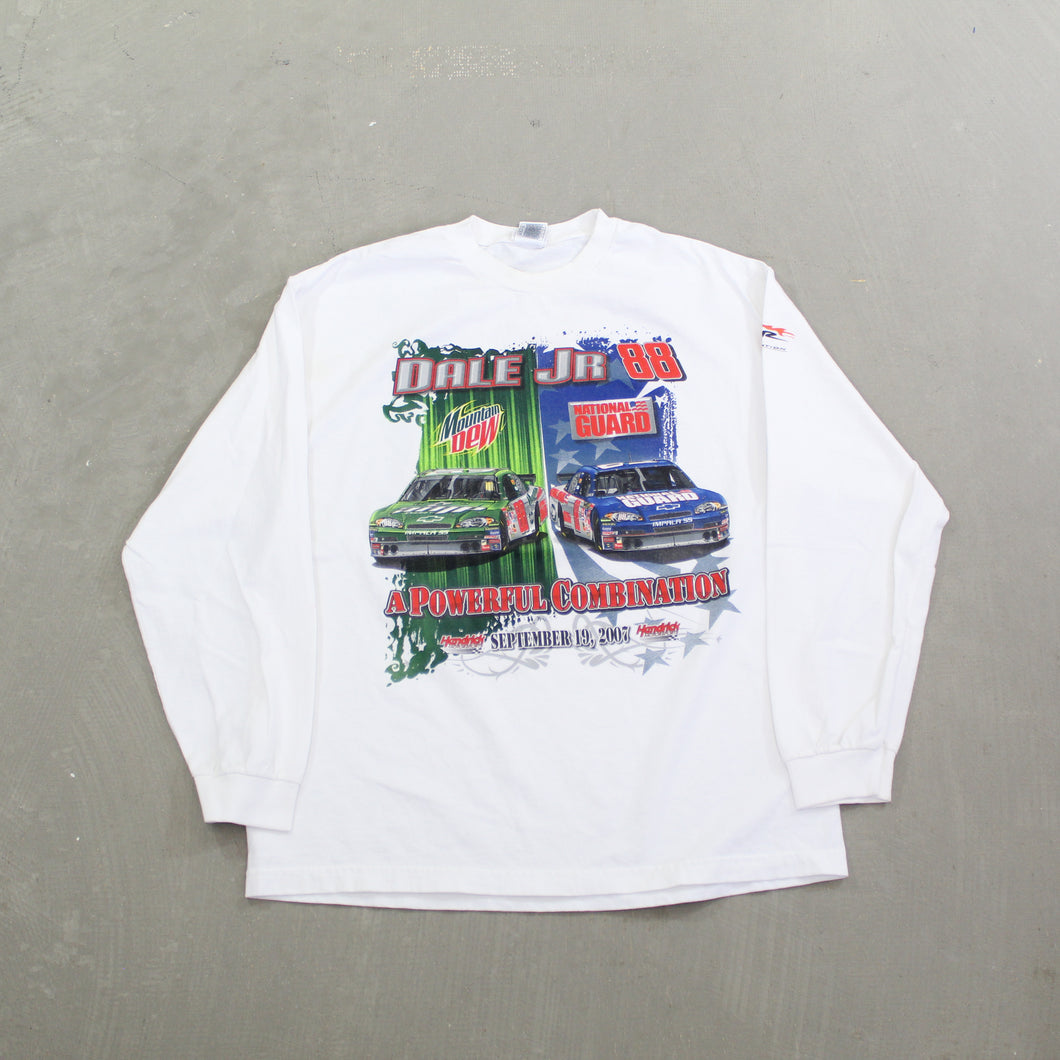 F- 2007 Nascar Dale Jr Mountain Dew National Guard Car Long Sleeve Tee