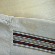 J- Vintage 90s Chaps RL Pocket Beige/Maroon Striped Button Down Shirt - M