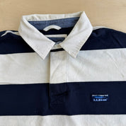 J- Vintage LL Bean Logo Striped Long Sleeve Rugby Shirt - L