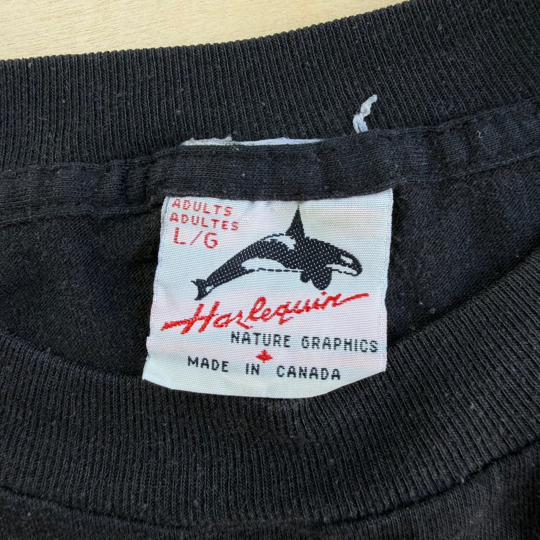 J- Vintage '90 Harlequins Animals In Space Graphic Single Stitch Tee - L