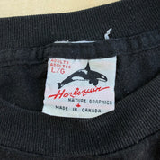J- Vintage '90 Harlequins Animals In Space Graphic Single Stitch Tee - L