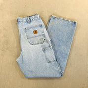 F- Carhartt Double Knee Denim Workwear Pants