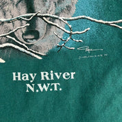 J- Vintage '94 Hay River North West Territory Wolves Graphic Single Stitch Tee - L